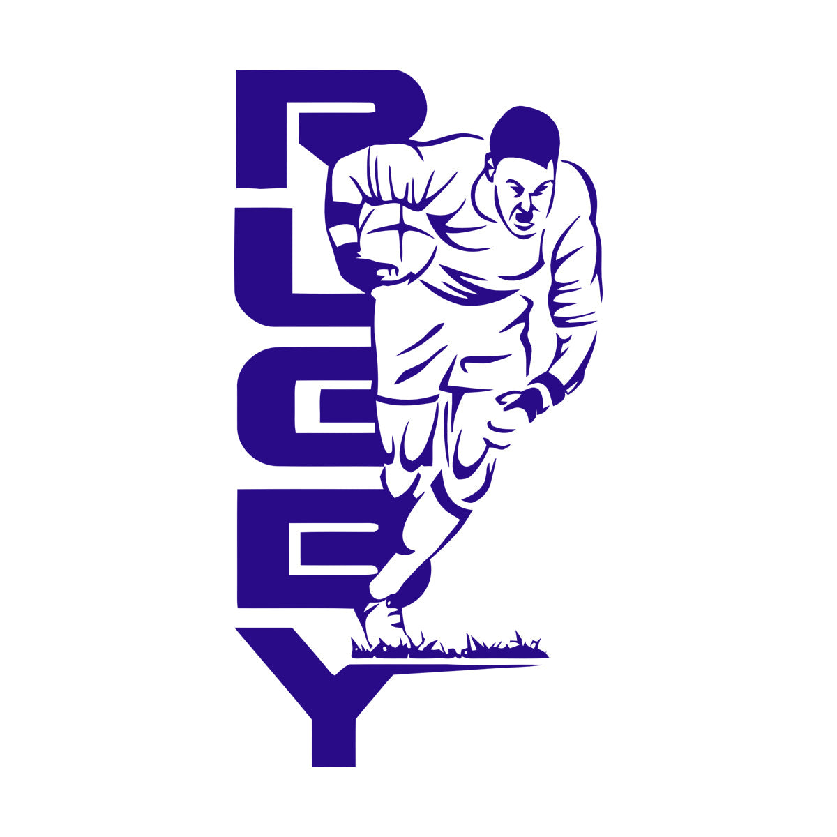 Fine Carving Decals Rugby Tough Sport Man Living Removable Without Leaving Glue