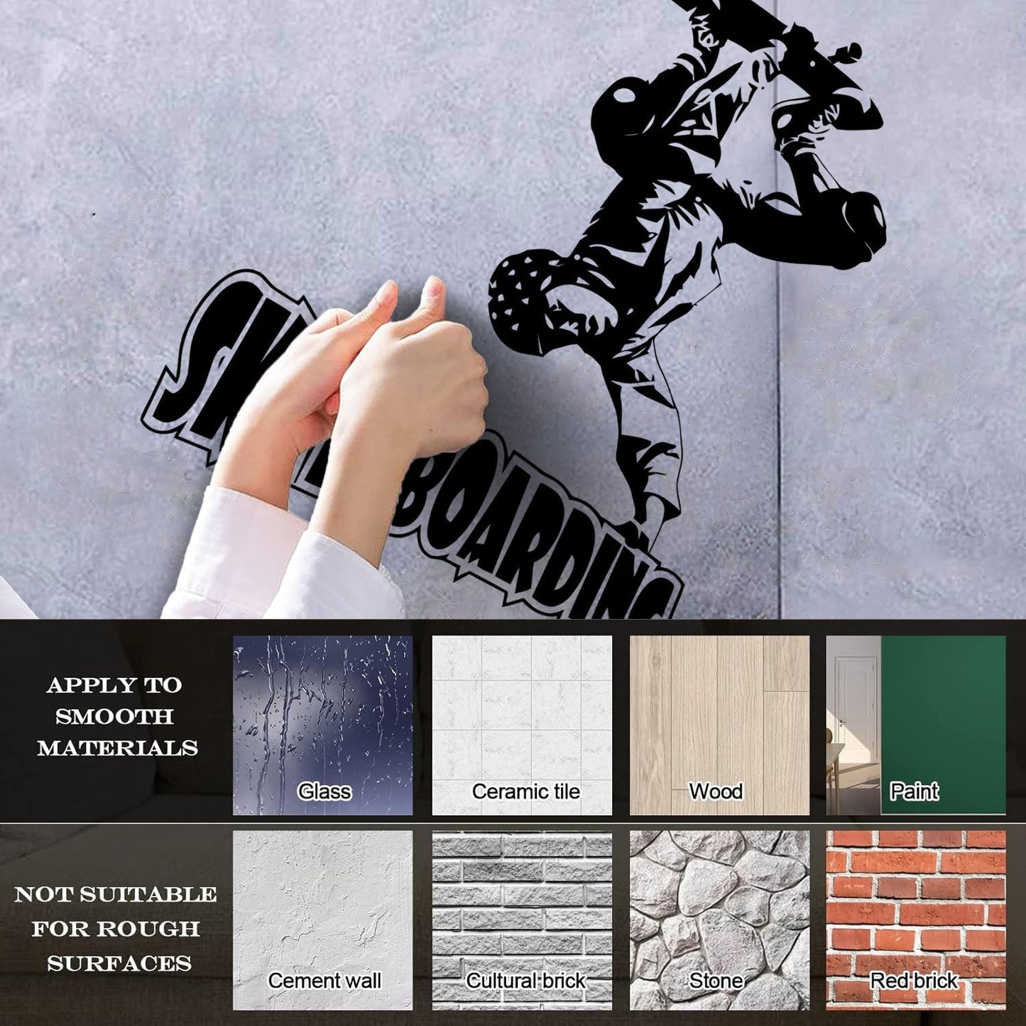 Vinyl Art Sticker Skateboard Skateboarding Exteme Sport Living Self Adhesive