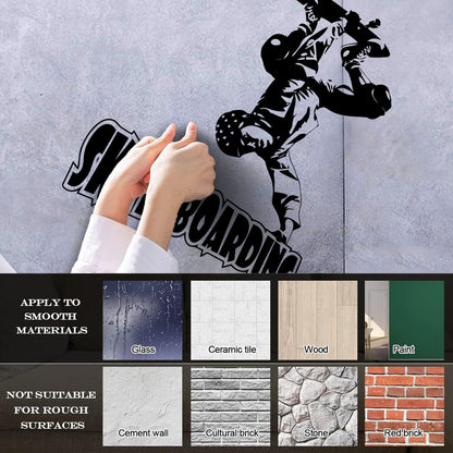 Vinyl Art Sticker Skateboard Skateboarding Exteme Sport Living Self Adhesive