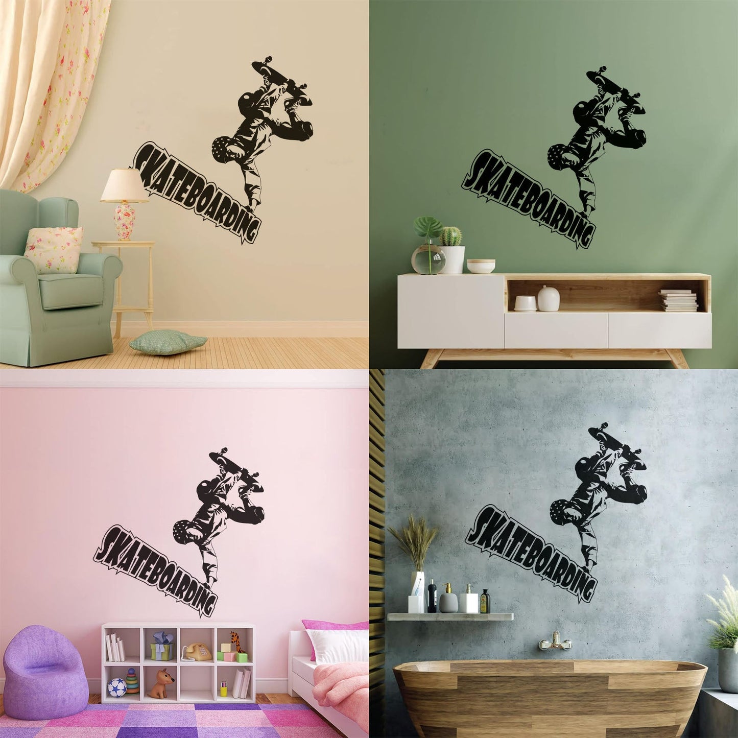 Vinyl Art Sticker Skateboard Skateboarding Exteme Sport Living Self Adhesive