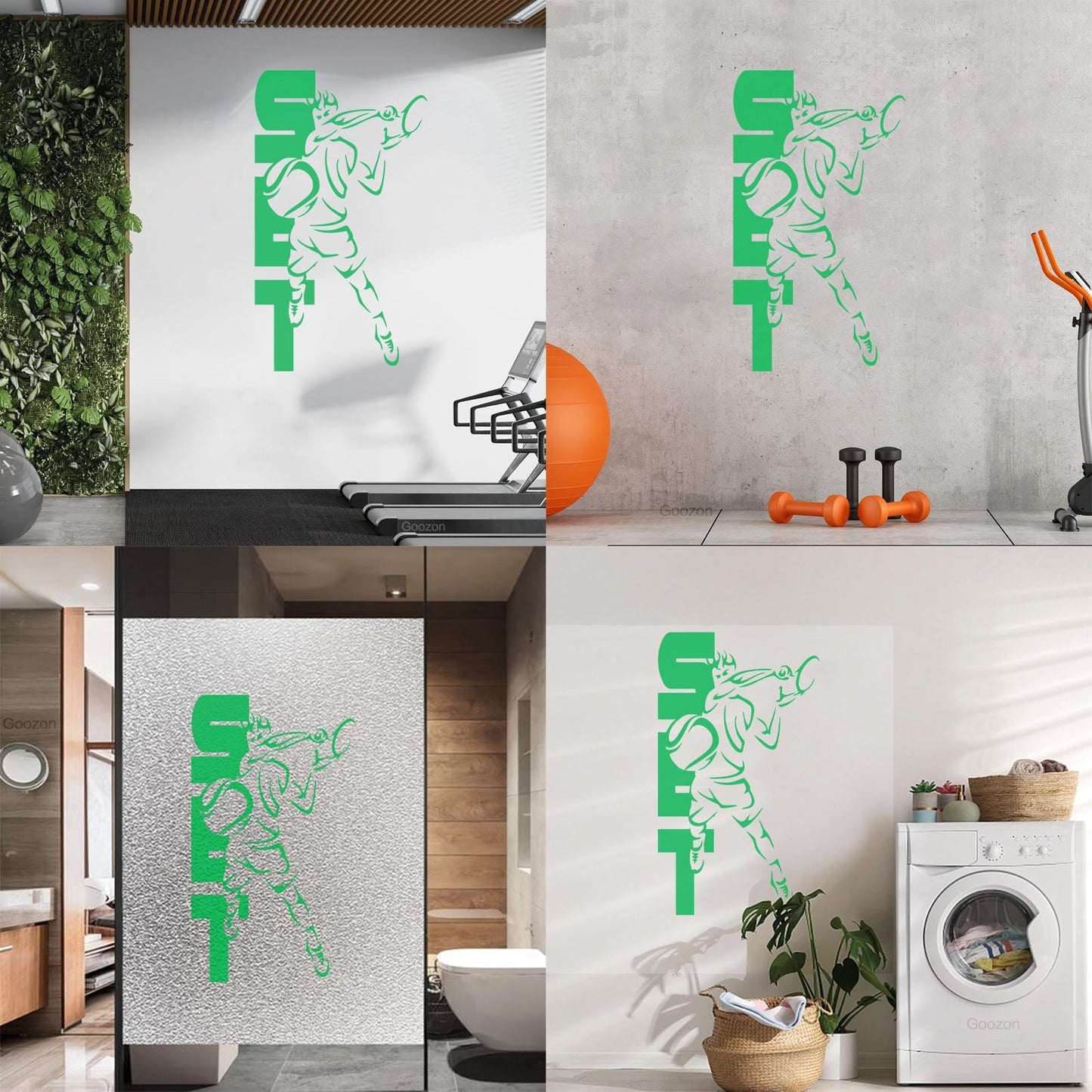 Wall Decals Pvc Sport Tennis Set Cool Equipped With Transfer Film Kit
