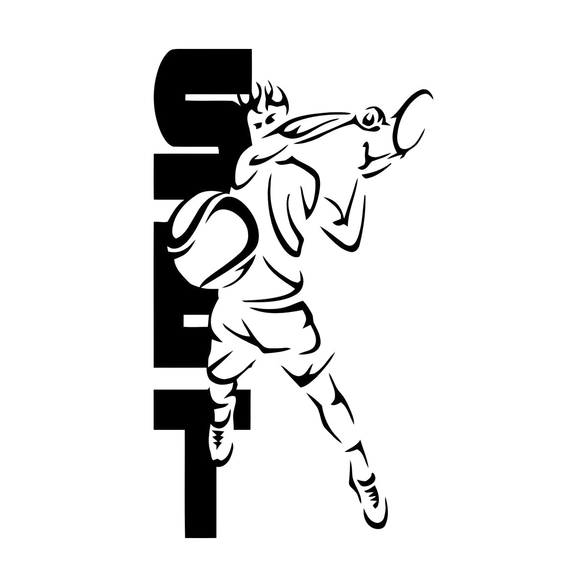 Wall Decals Pvc Sport Tennis Set Cool Equipped With Transfer Film Kit