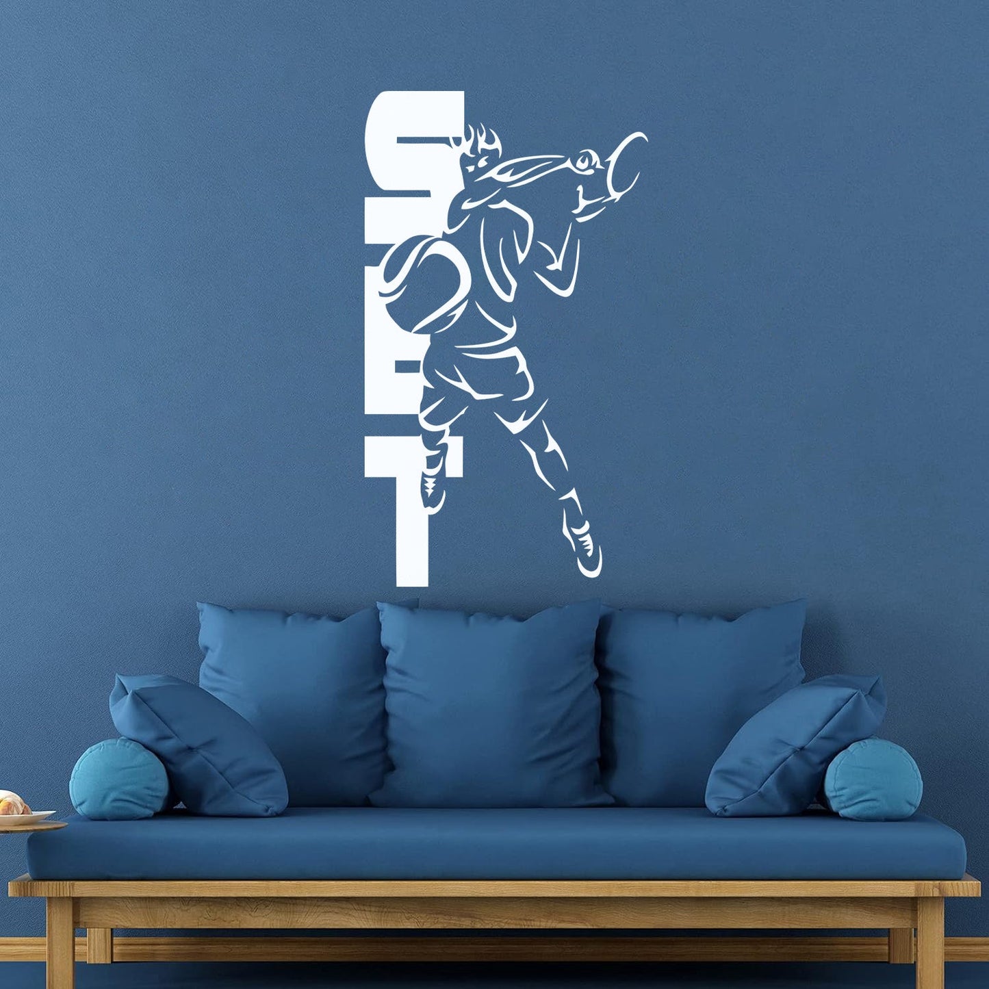 Wall Decals Pvc Sport Tennis Set Cool Equipped With Transfer Film Kit