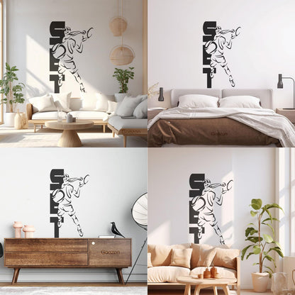 Wall Decals Pvc Sport Tennis Set Cool Equipped With Transfer Film Kit