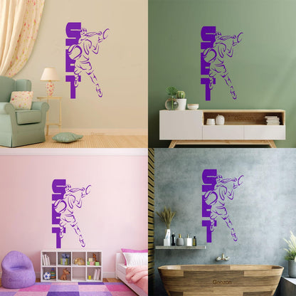 Wall Decals Pvc Sport Tennis Set Cool Equipped With Transfer Film Kit