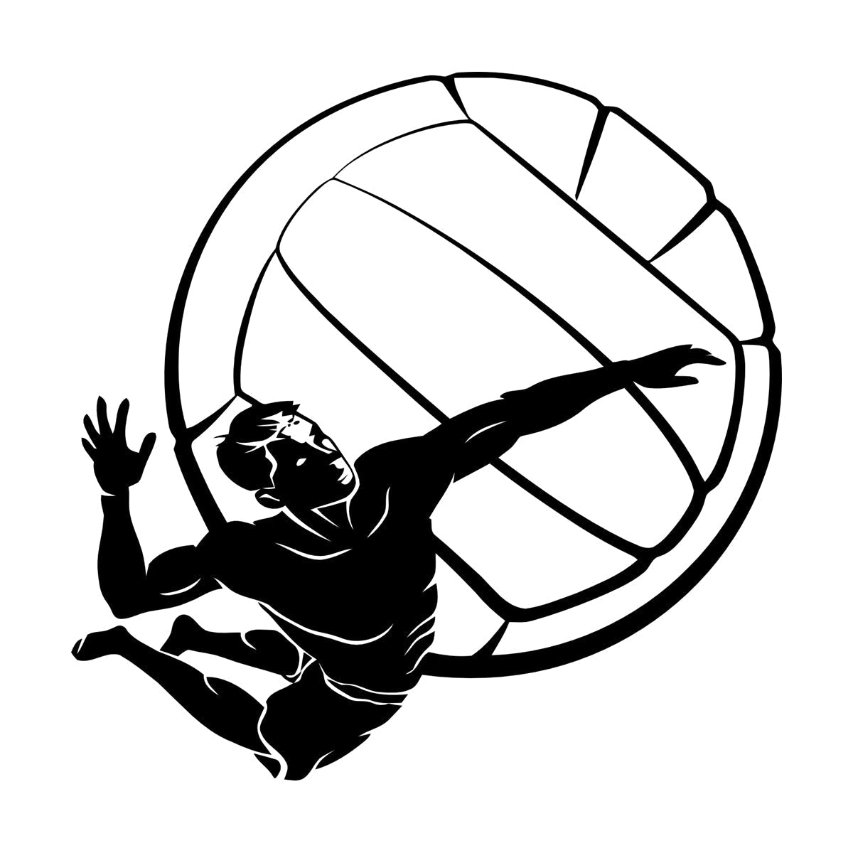 Lettering Stickers Volleyball Player Ball Sport Beach Living Easy Installation