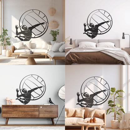 Lettering Stickers Volleyball Player Ball Sport Beach Living Easy Installation