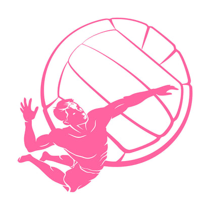 Lettering Stickers Volleyball Player Ball Sport Beach Living Easy Installation