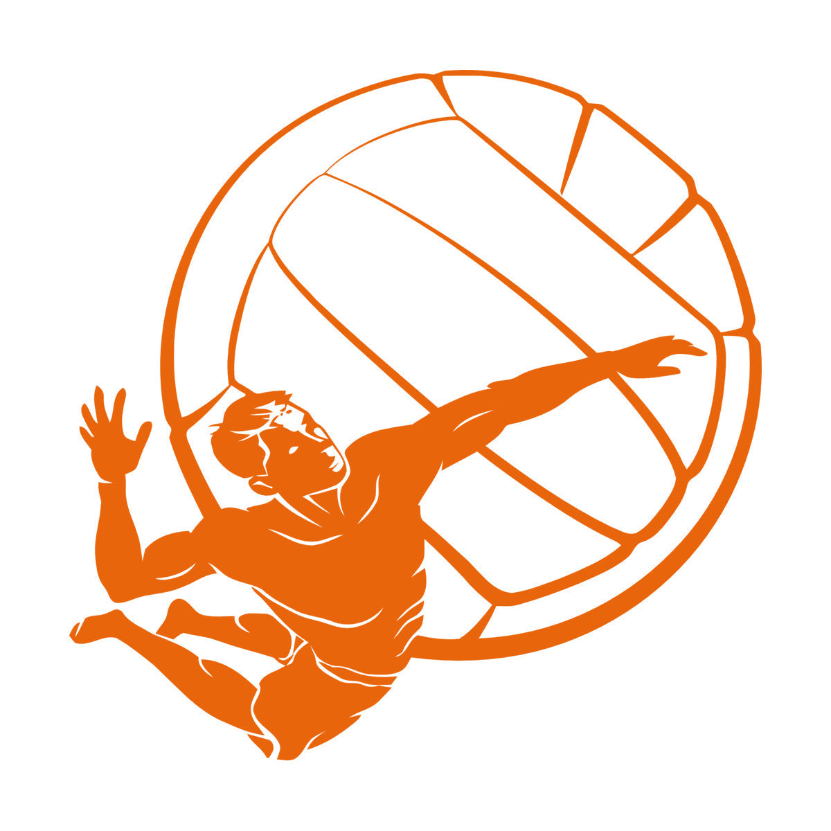 Lettering Stickers Volleyball Player Ball Sport Beach Living Easy Installation