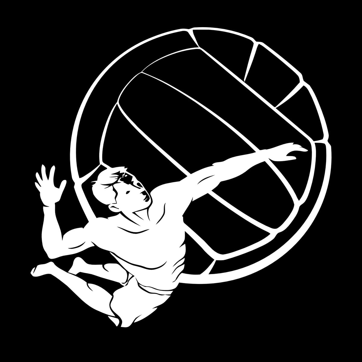Lettering Stickers Volleyball Player Ball Sport Beach Living Easy Installation
