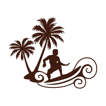 Wall Decals Wave Surfing Beach Extreme Sports Palms Waterproof