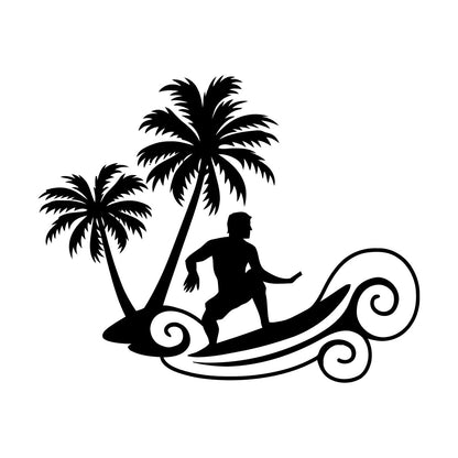 Wall Decals Wave Surfing Beach Extreme Sports Palms Waterproof
