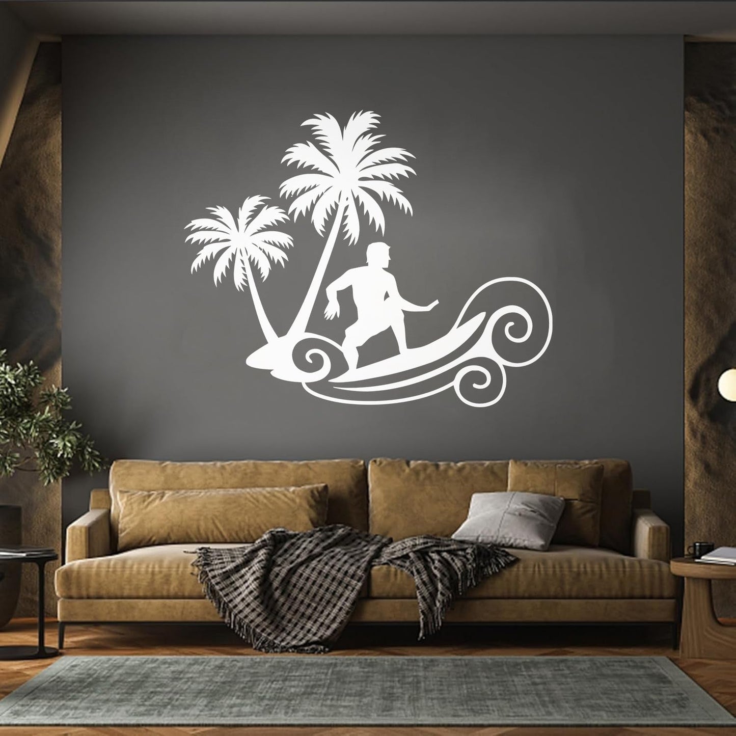 Wall Decals Wave Surfing Beach Extreme Sports Palms Waterproof