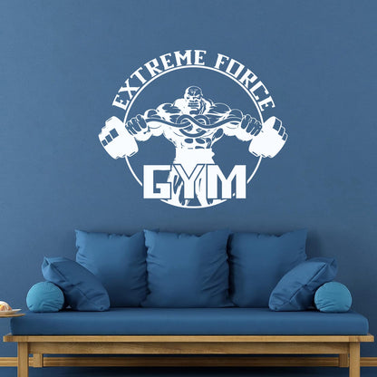Fine Carving Stickers Gymnastics Extreme Force Bodybuilding Fitnesscenter Sport Car Body Decoration