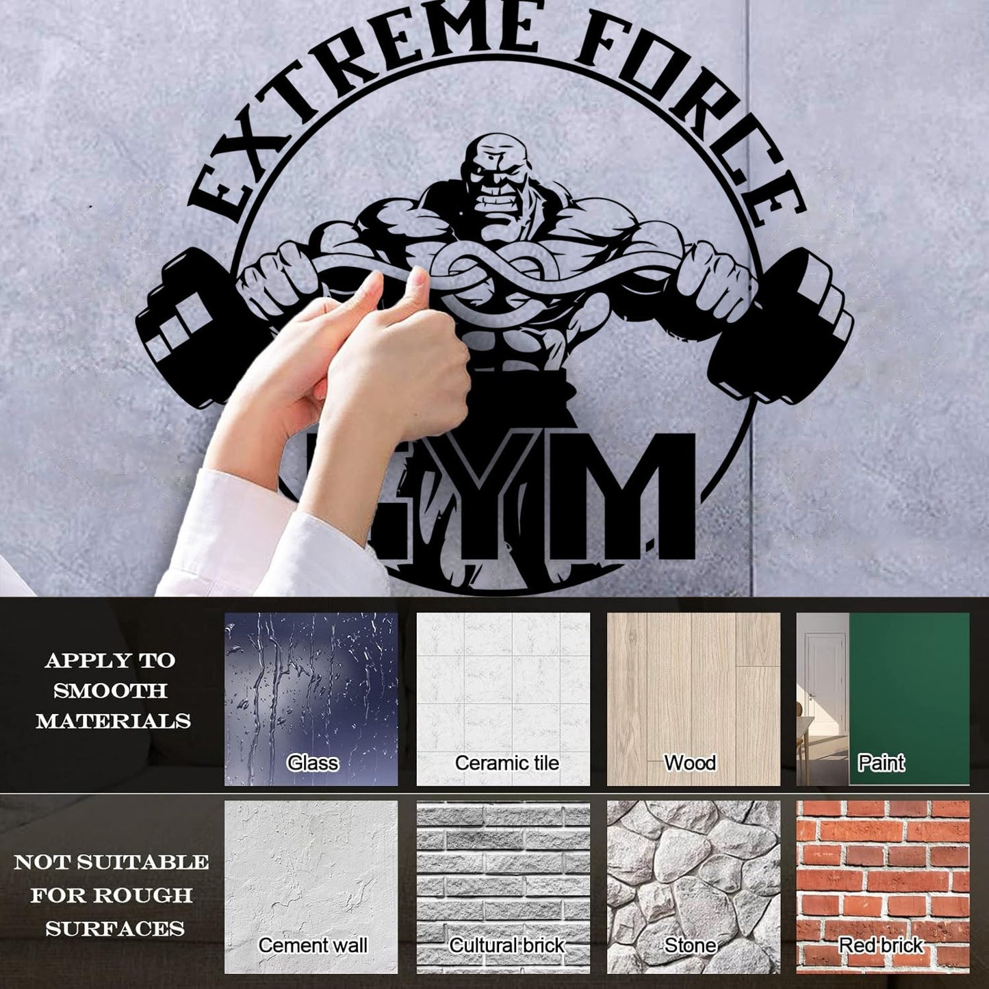 Fine Carving Stickers Gymnastics Extreme Force Bodybuilding Fitnesscenter Sport Car Body Decoration