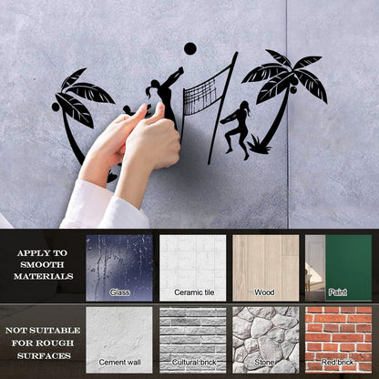 Wall Stickers Relax Beach Volleyball Sport Recreation Window Decals