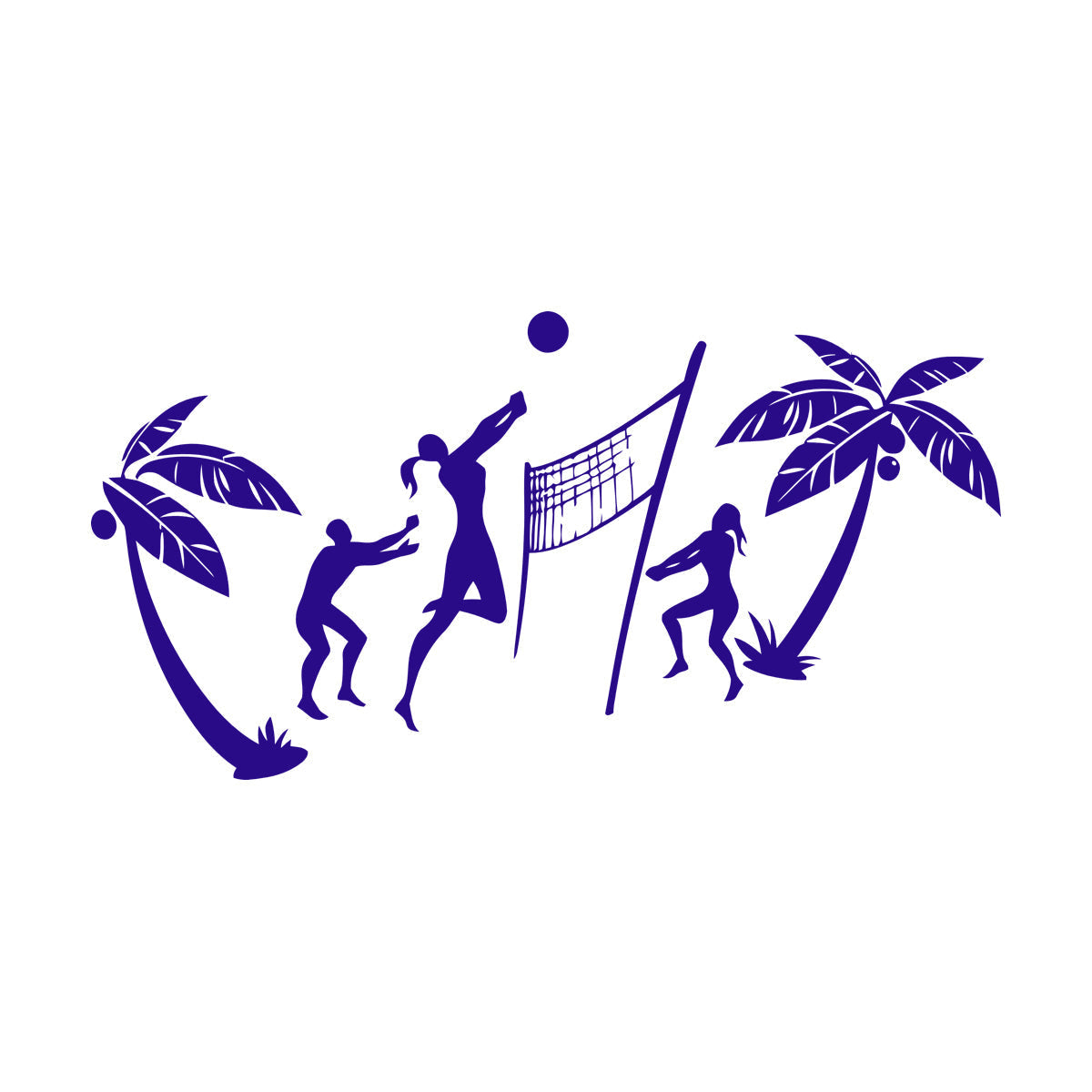 Wall Stickers Relax Beach Volleyball Sport Recreation Window Decals
