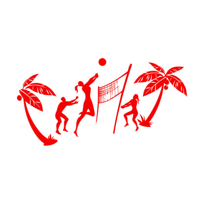 Wall Stickers Relax Beach Volleyball Sport Recreation Window Decals