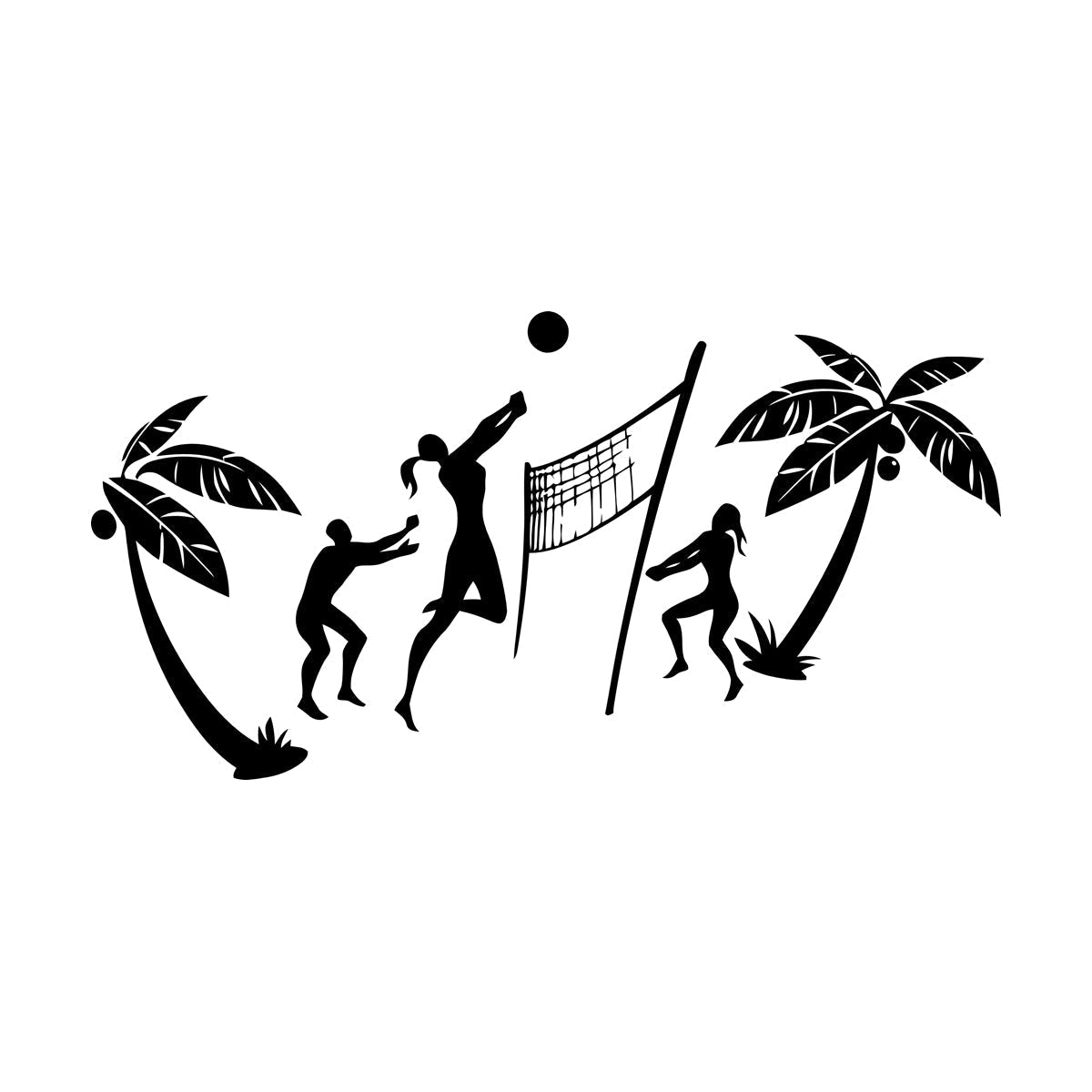 Wall Stickers Relax Beach Volleyball Sport Recreation Window Decals