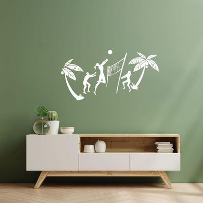 Wall Stickers Relax Beach Volleyball Sport Recreation Window Decals