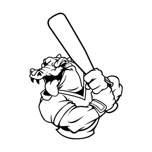 Lettering Decals Alligator Baseball Bat Player Sport Game Animal Removable Without Leaving Glue