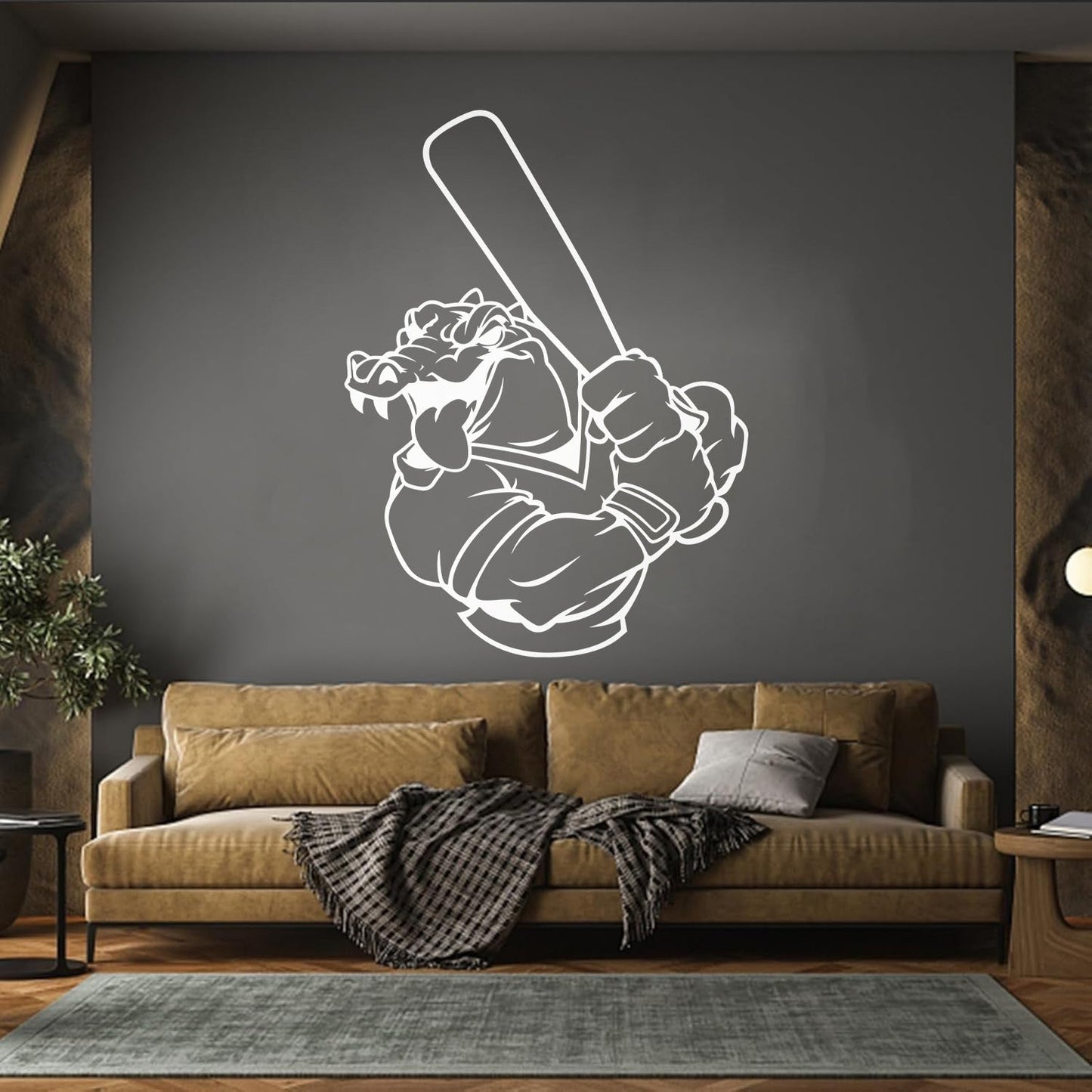 Lettering Decals Alligator Baseball Bat Player Sport Game Animal Removable Without Leaving Glue