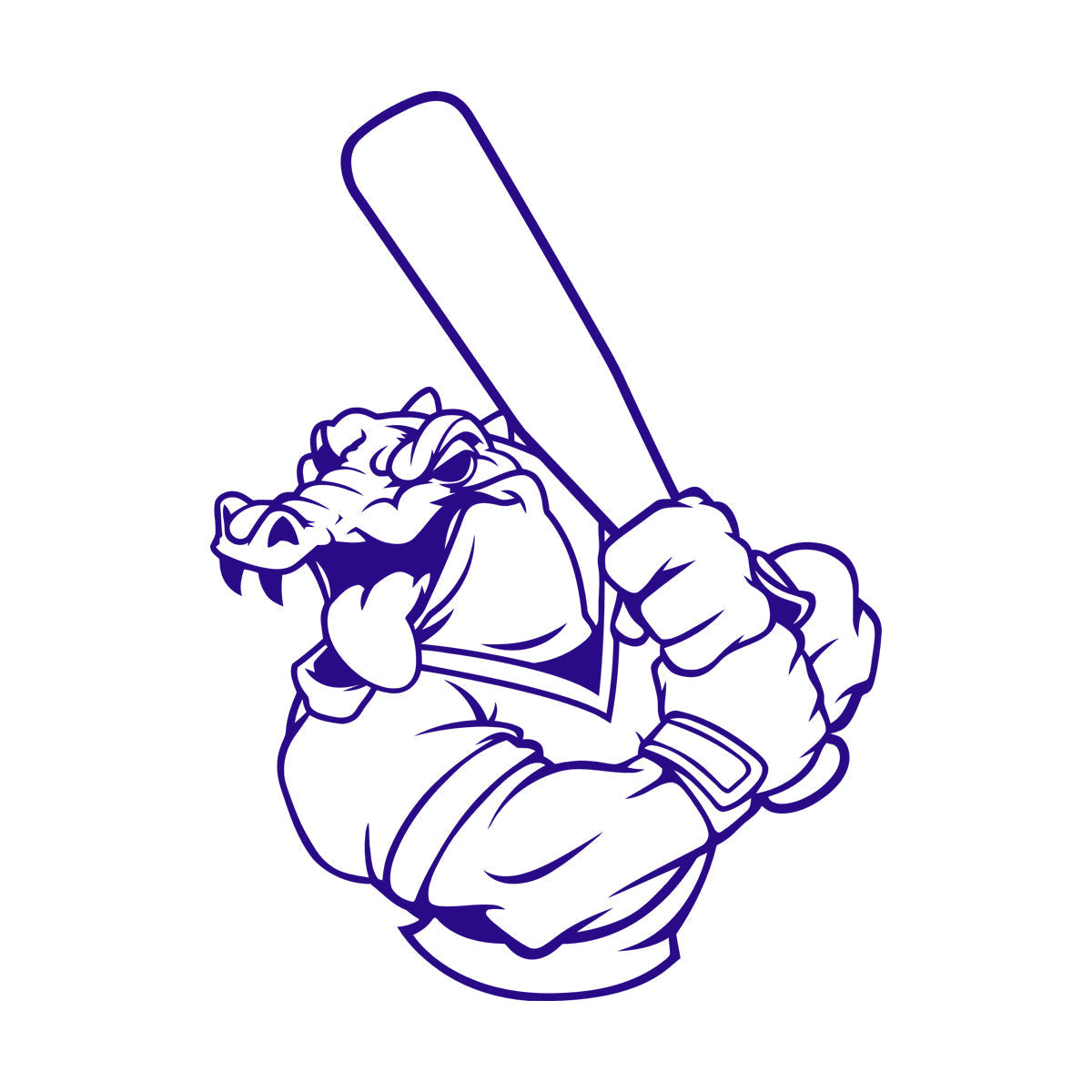 Lettering Decals Alligator Baseball Bat Player Sport Game Animal Removable Without Leaving Glue