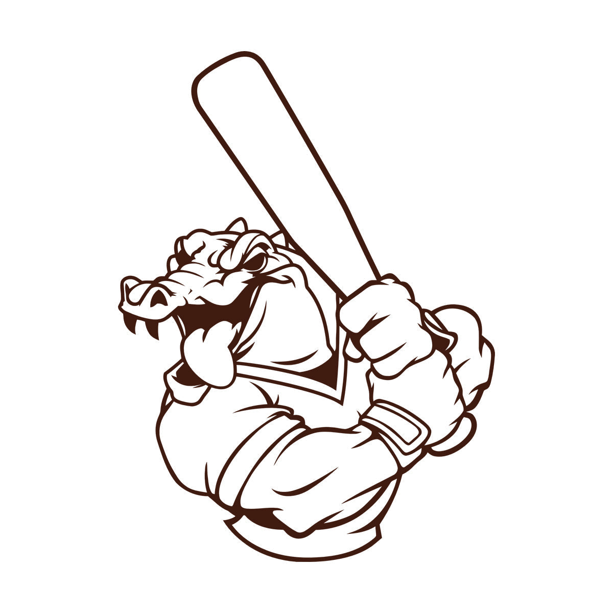 Lettering Decals Alligator Baseball Bat Player Sport Game Animal Removable Without Leaving Glue