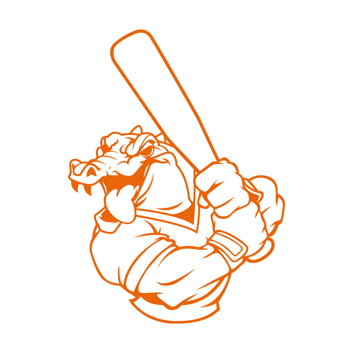 Lettering Decals Alligator Baseball Bat Player Sport Game Animal Removable Without Leaving Glue