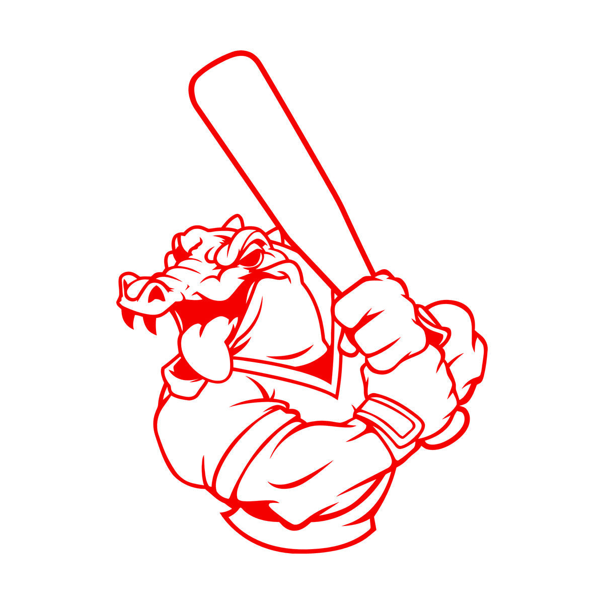 Lettering Decals Alligator Baseball Bat Player Sport Game Animal Removable Without Leaving Glue
