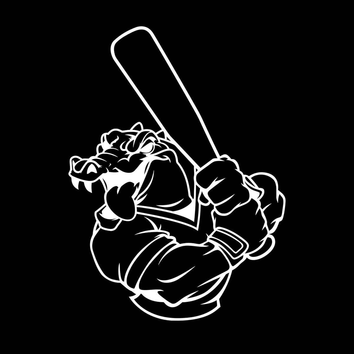 Lettering Decals Alligator Baseball Bat Player Sport Game Animal Removable Without Leaving Glue
