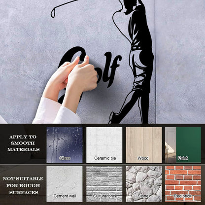 Wall Decals Pvc Golf Sport Professional Golfer Home Self Adhesive