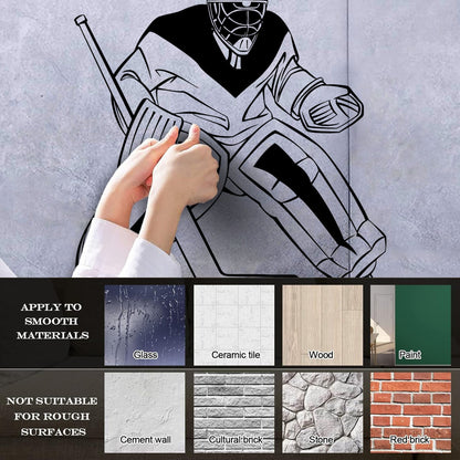 Lettering Stickers Hockey Goalkeeper Winter Sport Home Do Not Damage The Wall Surface