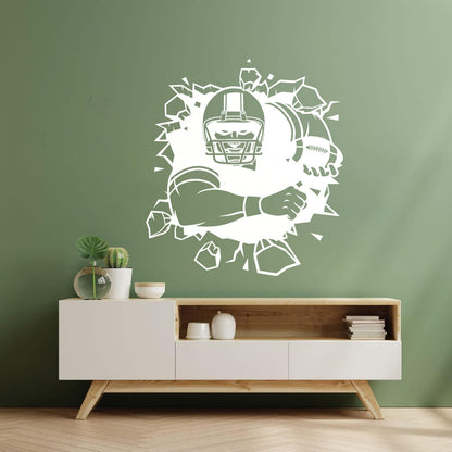 Wall Decals Paster Paper Football Player Breaking The Super Bowl Home Multi Color Selection