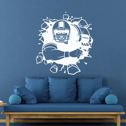 Wall Decals Paster Paper Football Player Breaking The Super Bowl Home Multi Color Selection