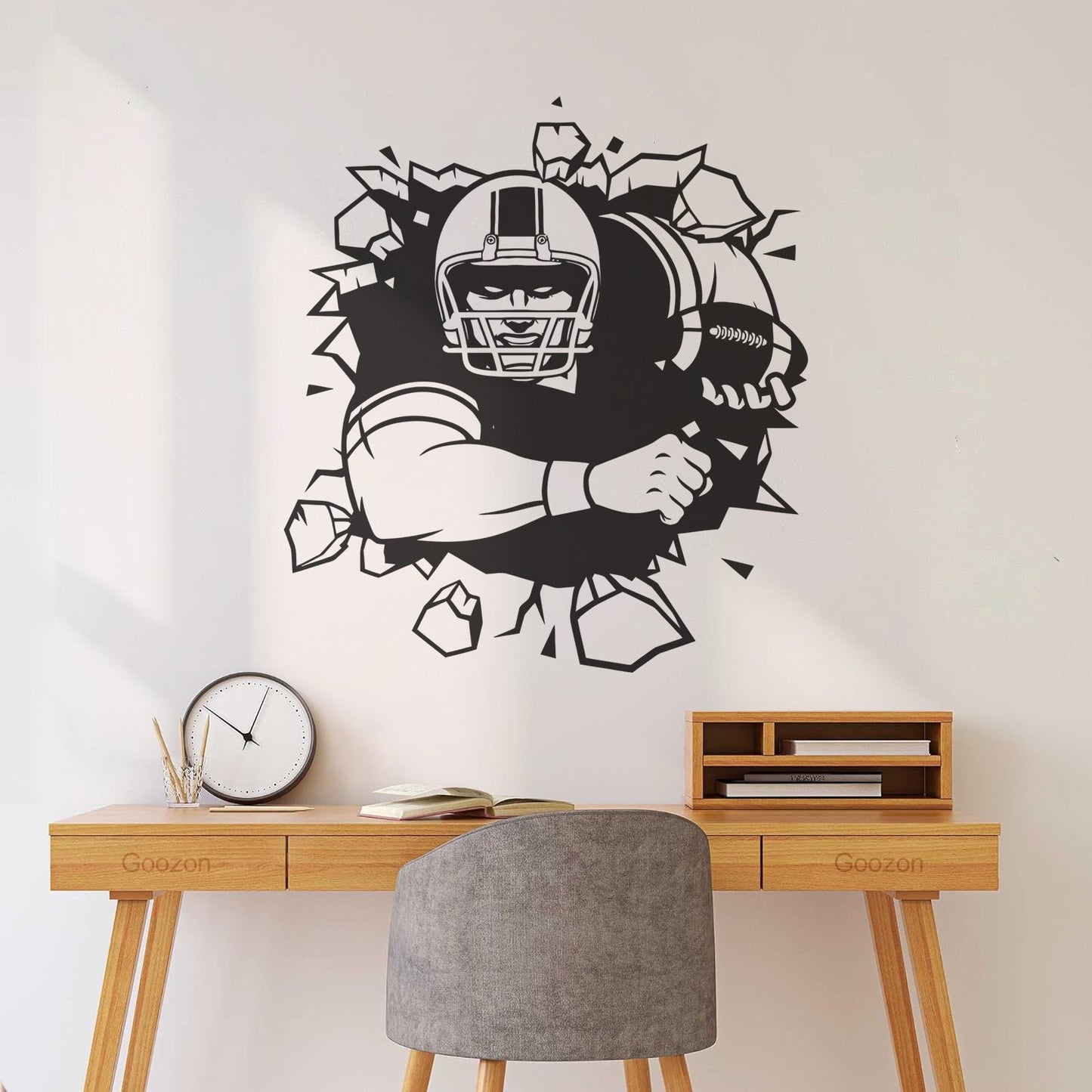 Wall Decals Paster Paper Football Player Breaking The Super Bowl Home Multi Color Selection