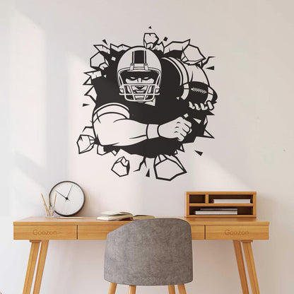 Wall Decals Paster Paper Football Player Breaking The Super Bowl Home Multi Color Selection