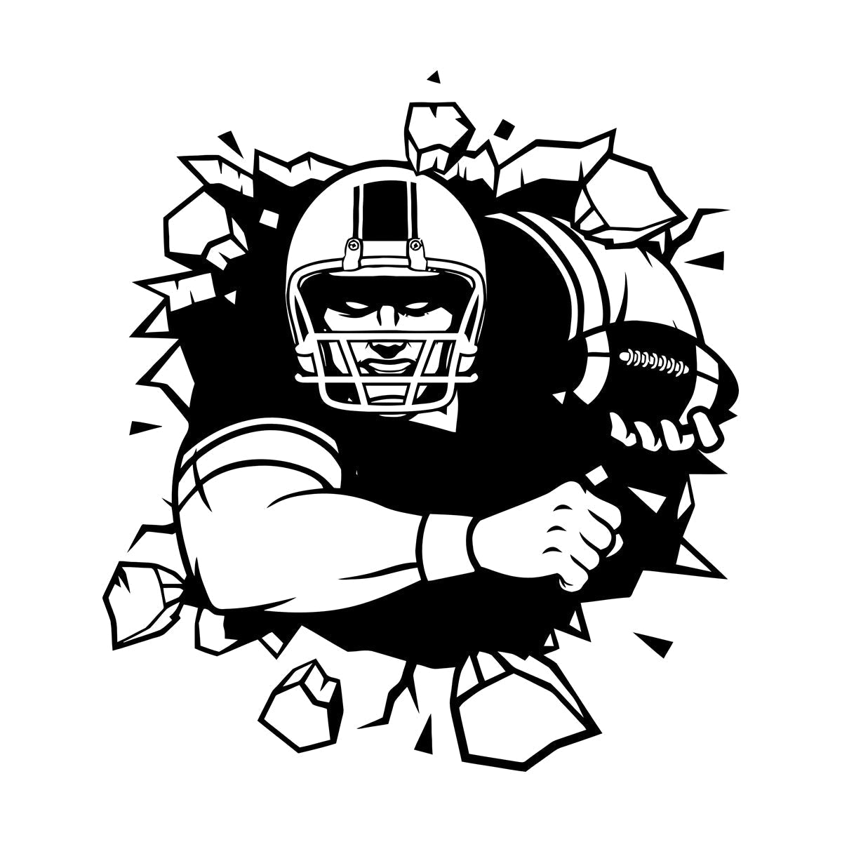 Wall Decals Paster Paper Football Player Breaking The Super Bowl Home Multi Color Selection