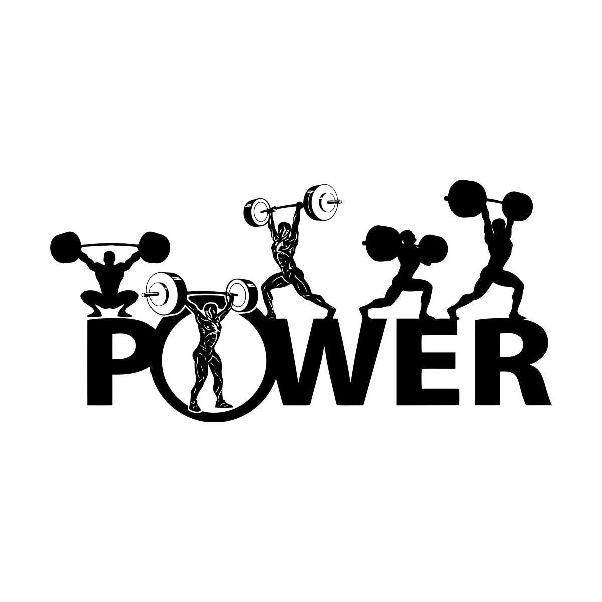 Powerlifting Bodybuilding Sport Barbell Home Vinyl Wall Stickers Equipped With Transfer Film Kit