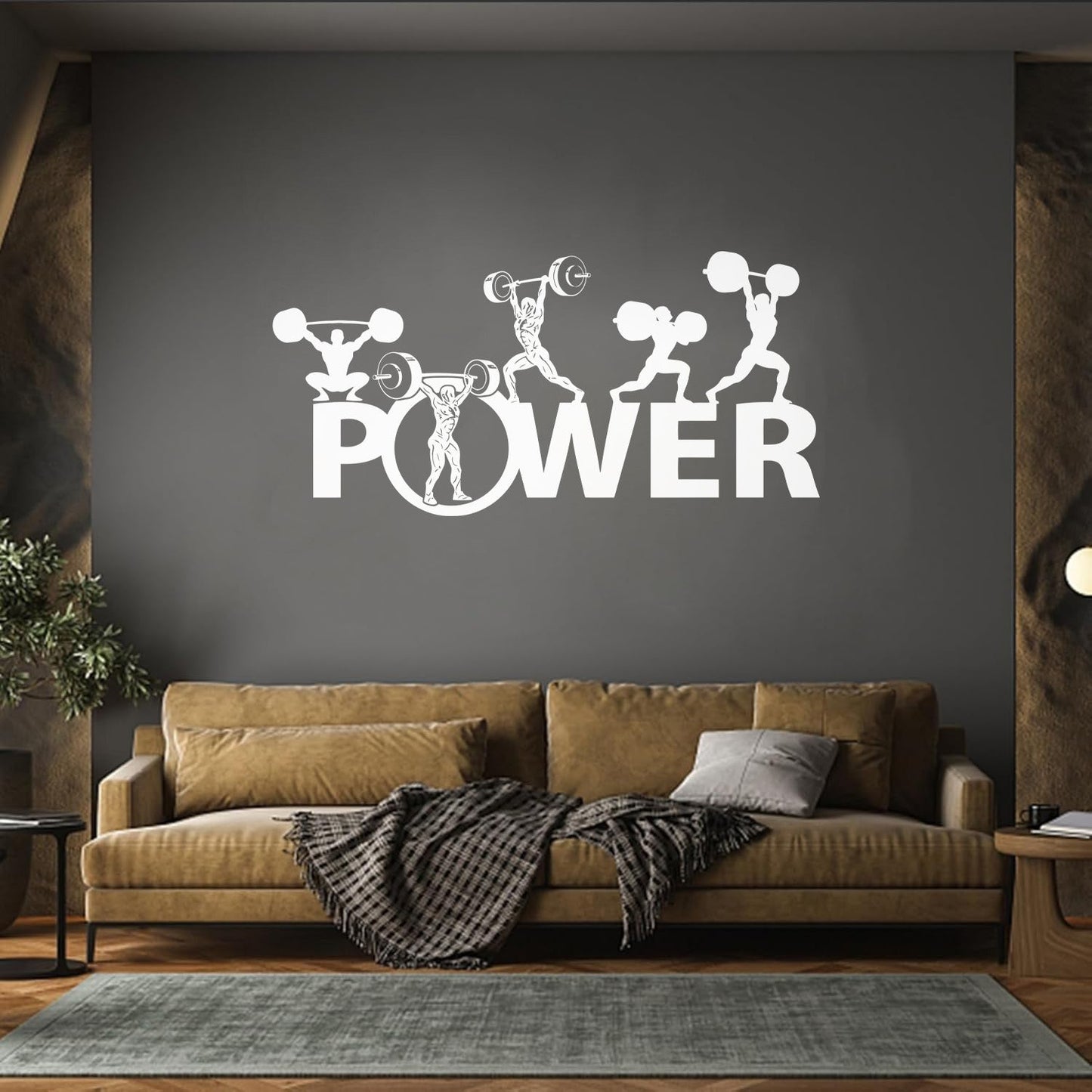 Powerlifting Bodybuilding Sport Barbell Home Vinyl Wall Stickers Equipped With Transfer Film Kit