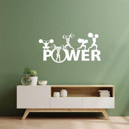 Powerlifting Bodybuilding Sport Barbell Home Vinyl Wall Stickers Equipped With Transfer Film Kit