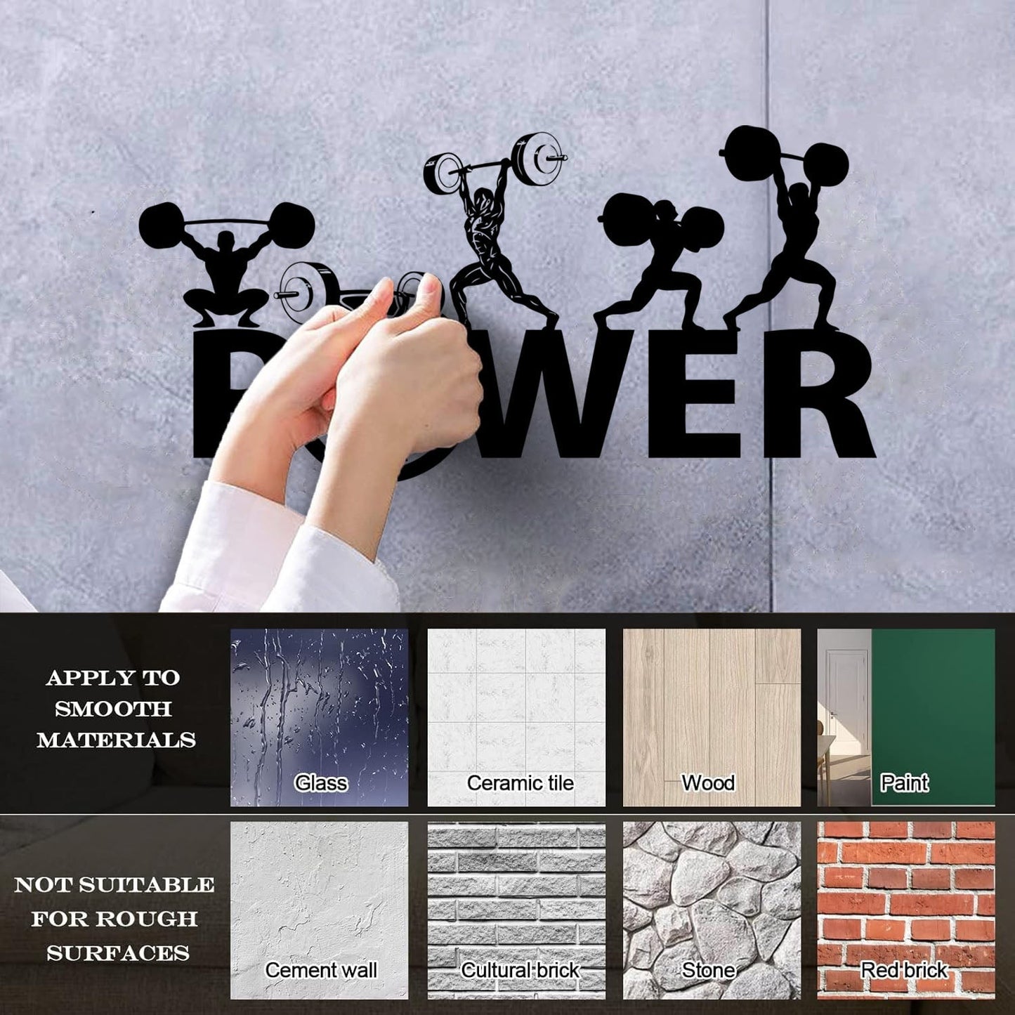 Powerlifting Bodybuilding Sport Barbell Home Vinyl Wall Stickers Equipped With Transfer Film Kit