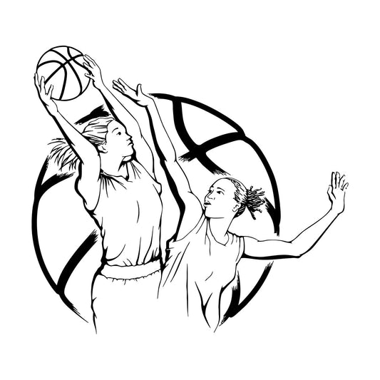 Wall Decals Basketball Girl Playing Ball Home Easy Installation