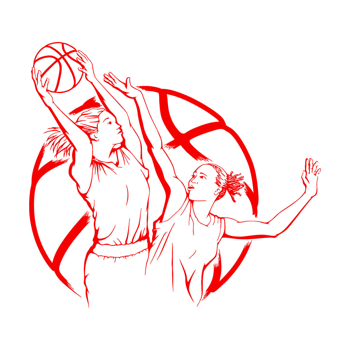 Wall Decals Basketball Girl Playing Ball Home Easy Installation