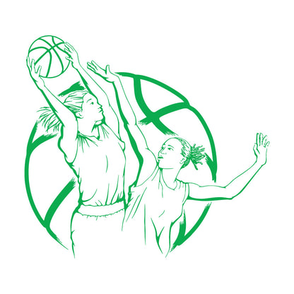 Wall Decals Basketball Girl Playing Ball Home Easy Installation