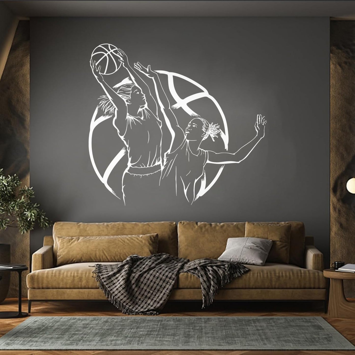 Wall Decals Basketball Girl Playing Ball Home Easy Installation