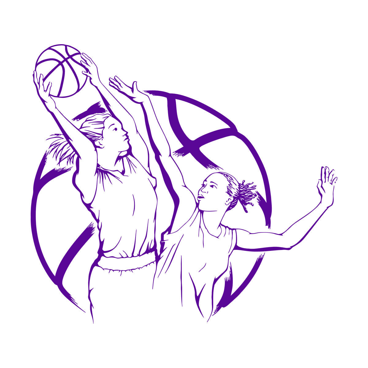 Wall Decals Basketball Girl Playing Ball Home Easy Installation