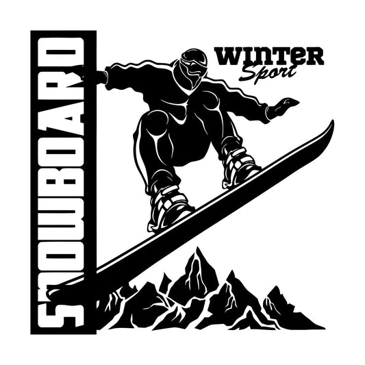 Vinyl Wall Decals Snowboard Mountains Winter Extreme Sport Home Art Mural Painting