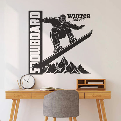 Vinyl Wall Decals Snowboard Mountains Winter Extreme Sport Home Art Mural Painting