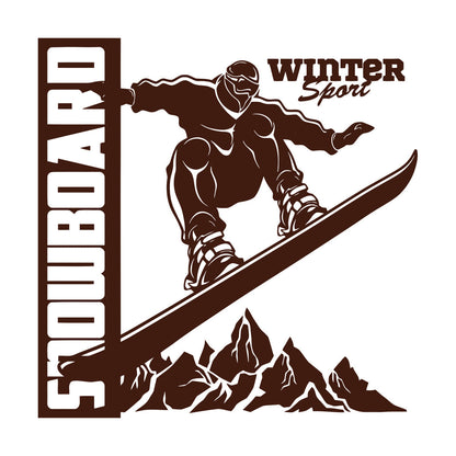 Vinyl Wall Decals Snowboard Mountains Winter Extreme Sport Home Art Mural Painting